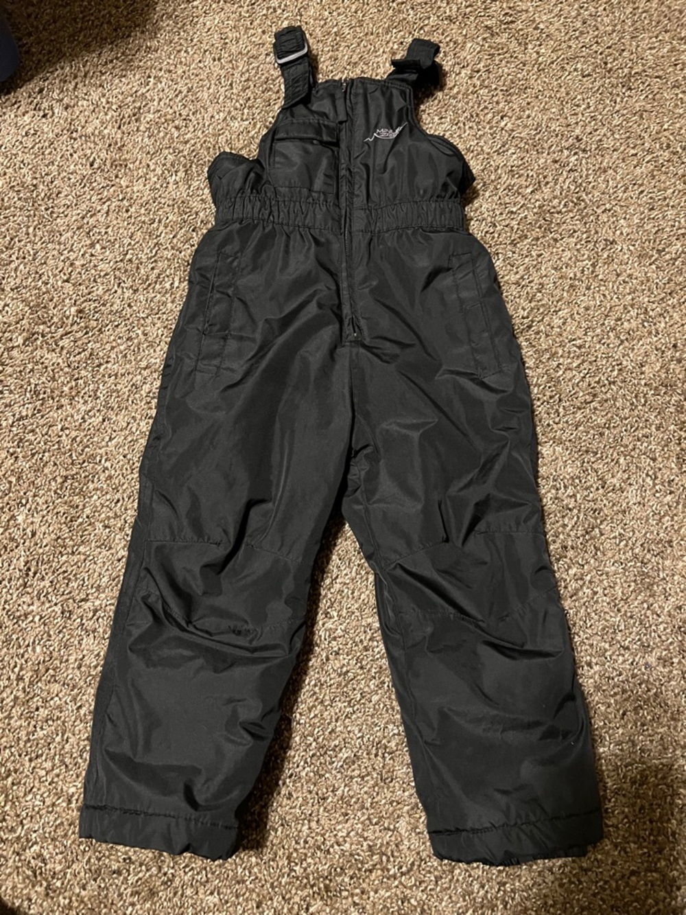 Kids Black Snow Bib Overalls 4T